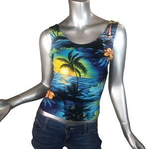 LOOKI USA Vintage Tropical Stretch Tank Small/Medium